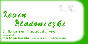 kevin mladoniczki business card